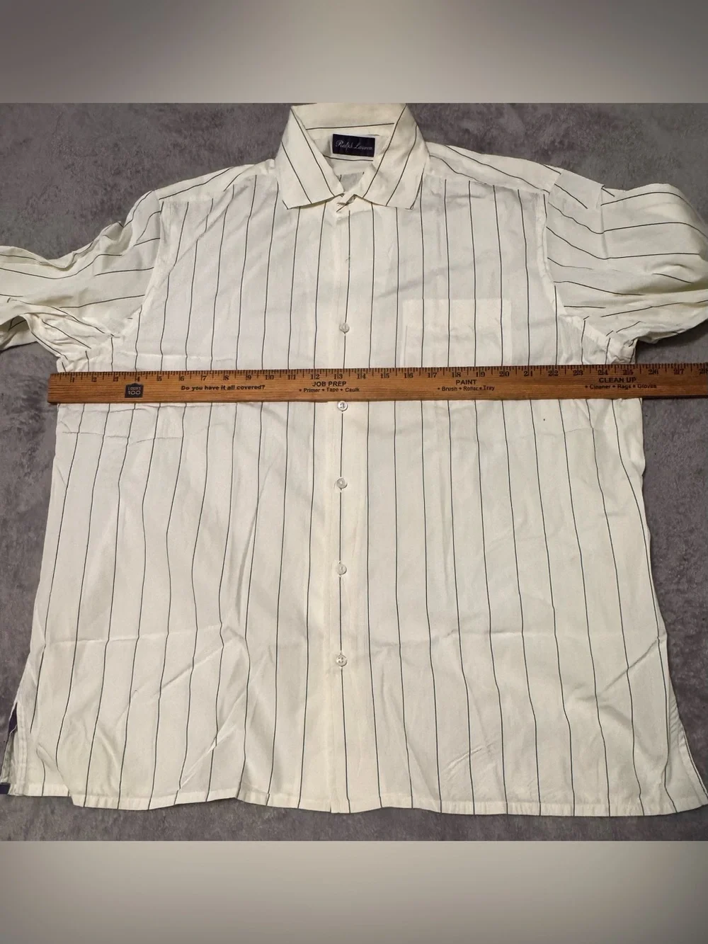 Ralph Lauren Purple Label Men's XL Green Stripe Dress Shirt Made in Italy Cotton